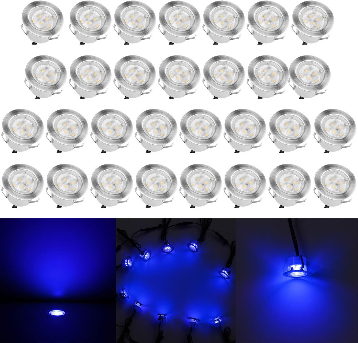 Smart LED Deck Lights Kit WiFi Controlled Color Changeable IP67 Waterproof Low Voltage 10pack N1686