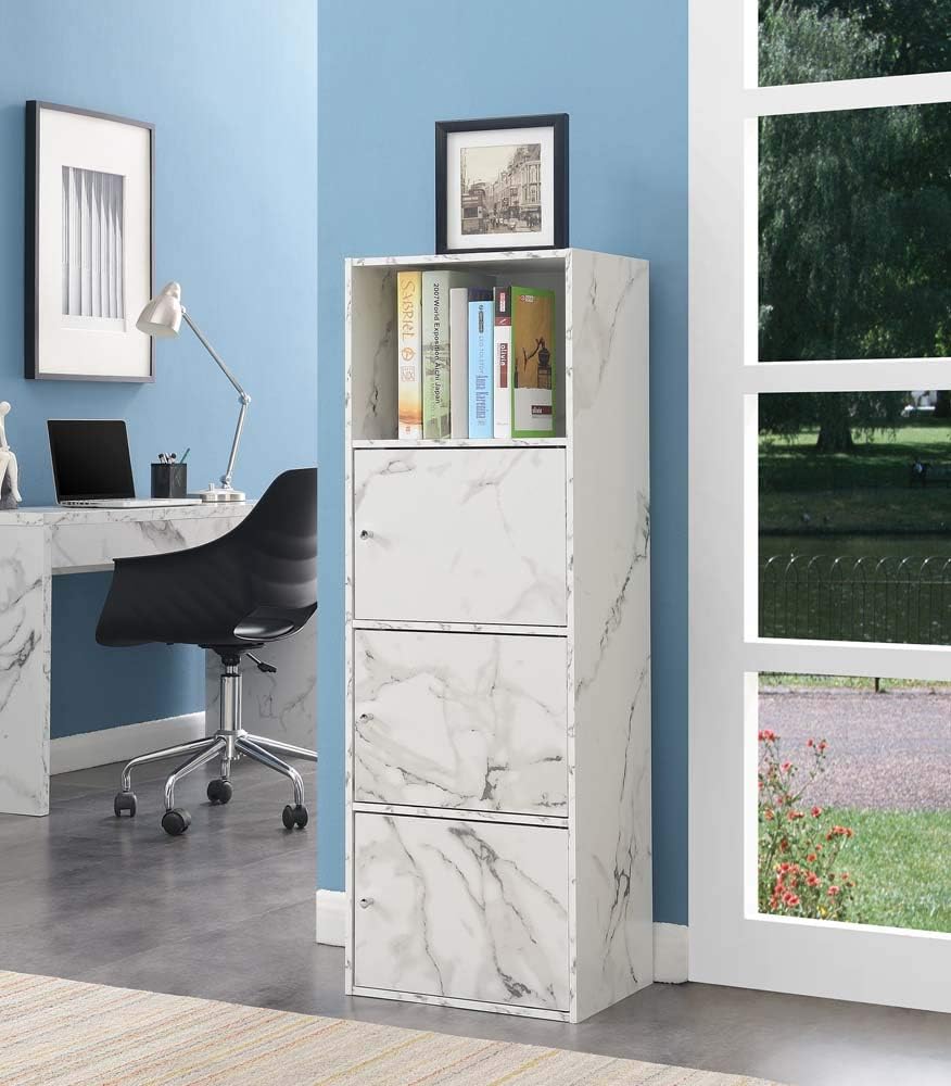 White 3 Door Storage Cabinet D89491
