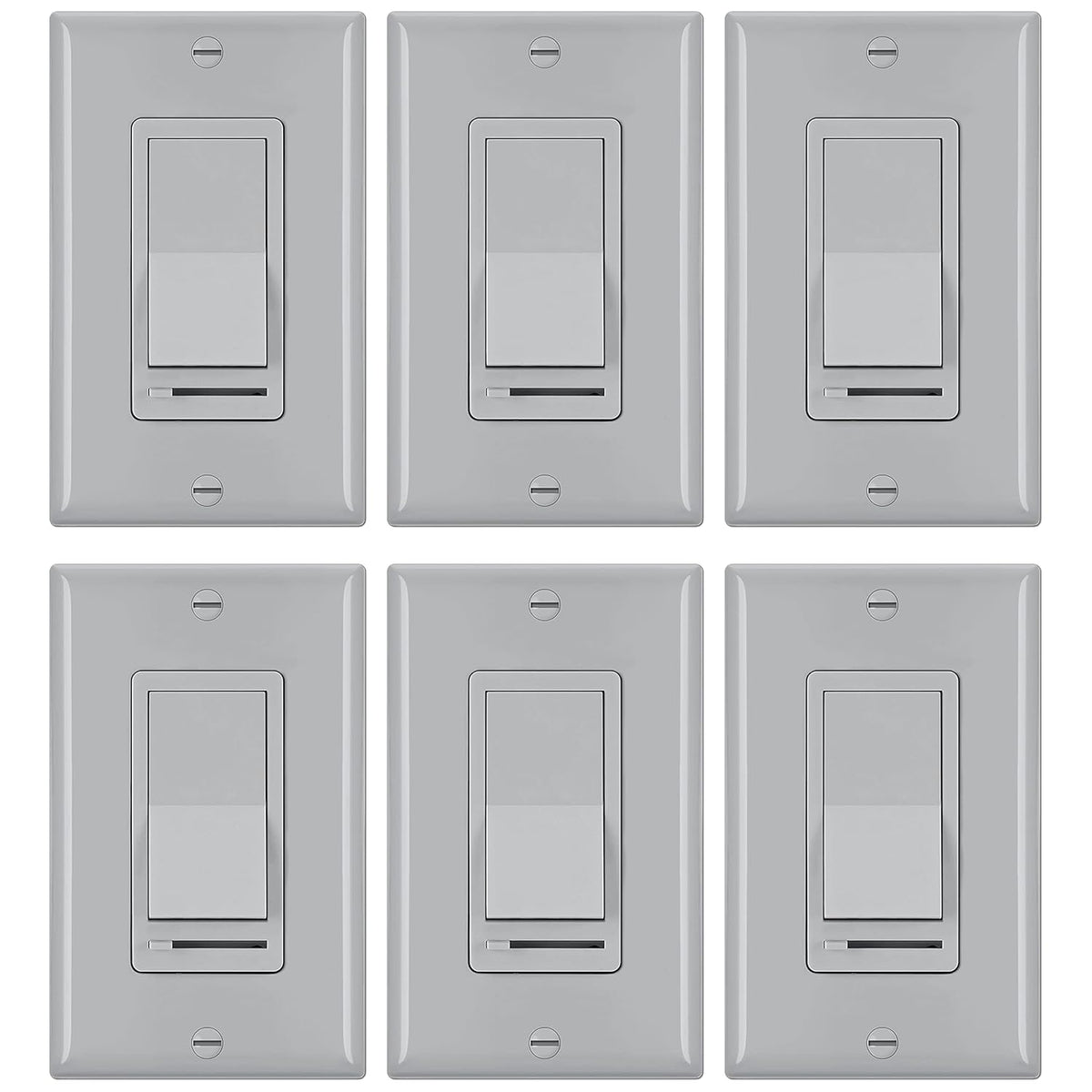 6 Pack White Rocker Dimmer Switch W6437