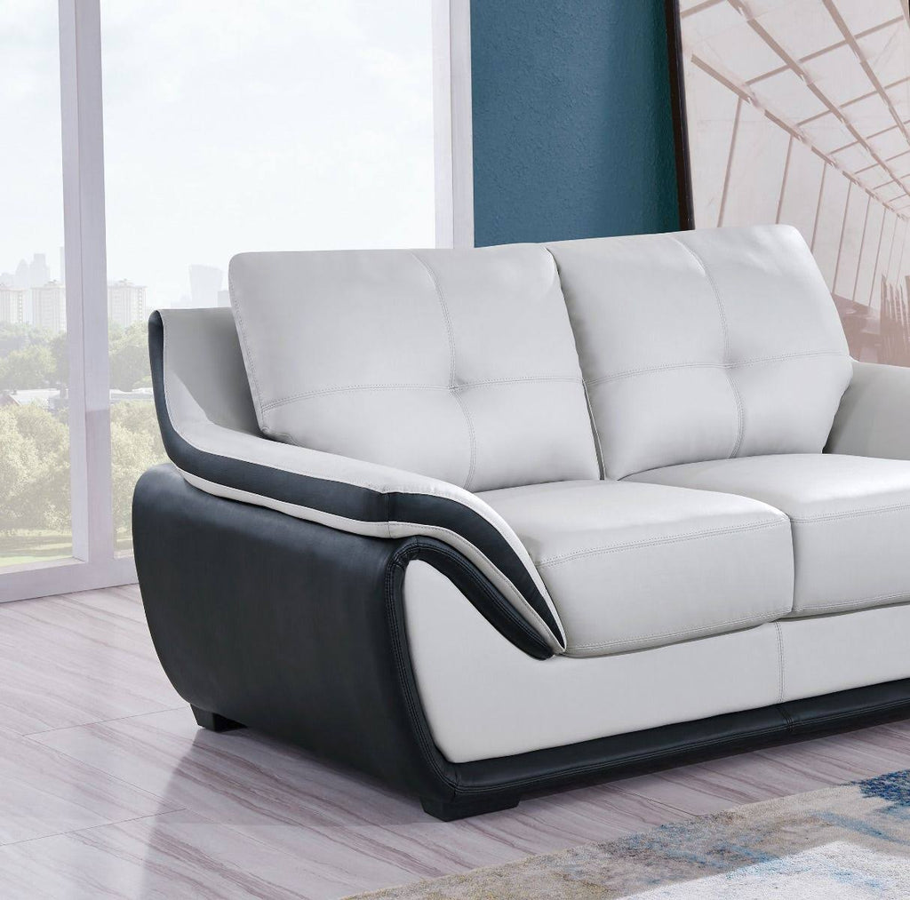 Light Gray/Black Loveseat S5695