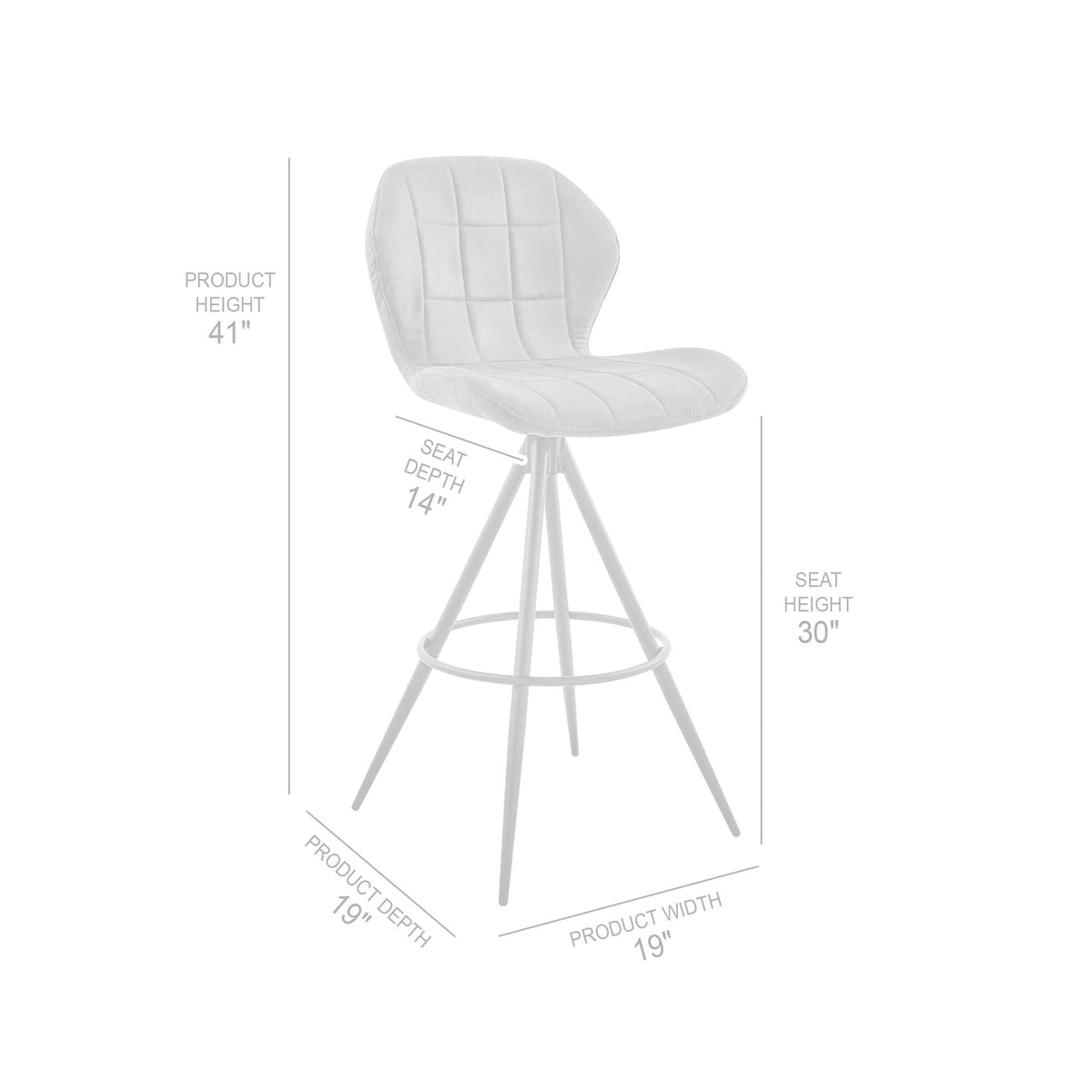 Charcoal Fabric Bar Stool C68927