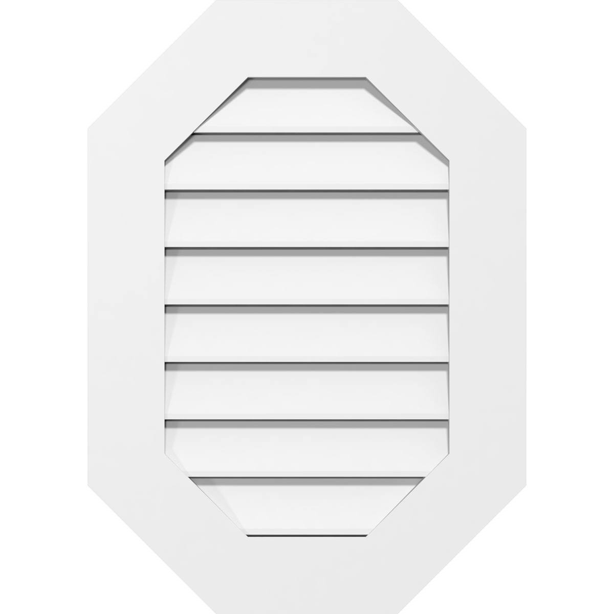 Vertical Elongated Octagon Surface Mount PVC Gable Vent T3727
