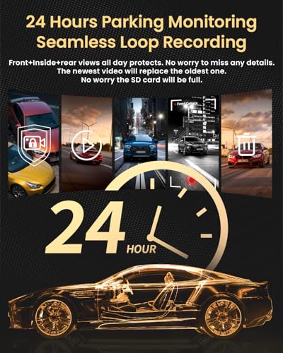 Dash Cam 1080P Three Channels with IR Night Vision Car Camera SD Card Included Dashboard Camera B224105