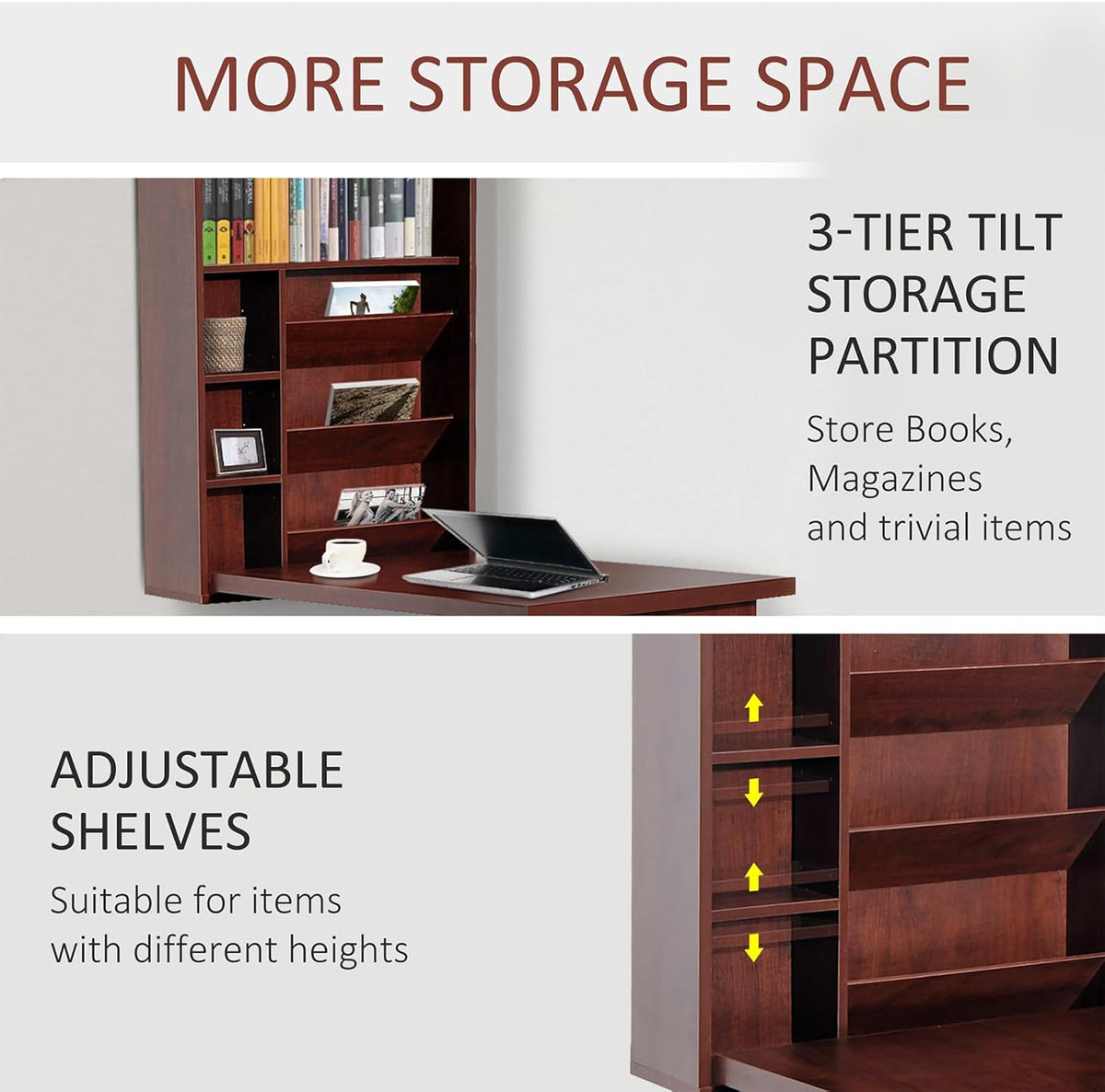 Wall Mounted Desk with Storage Area Z1982