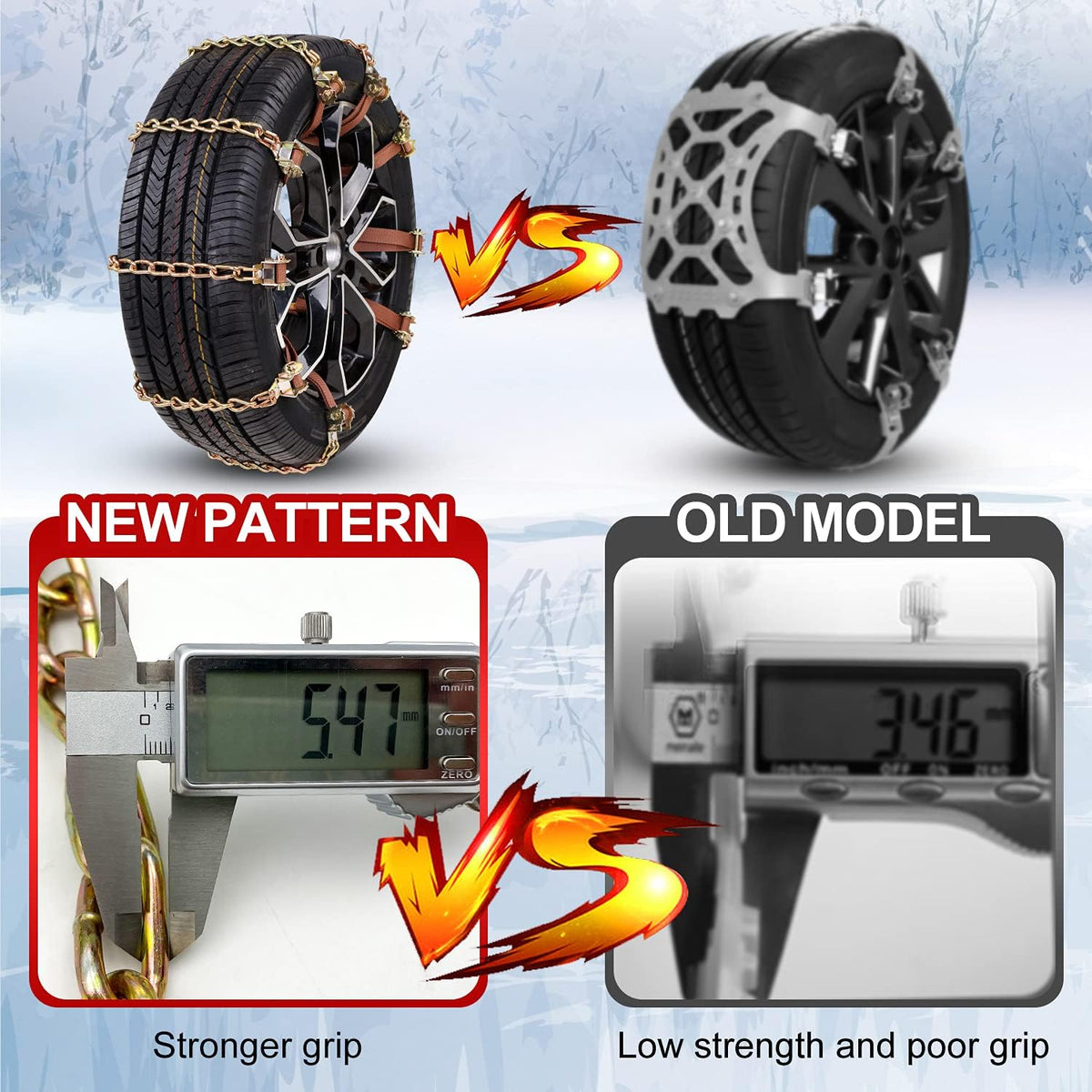 Tire Chains 6 PCS Adjustable Lock Y1391