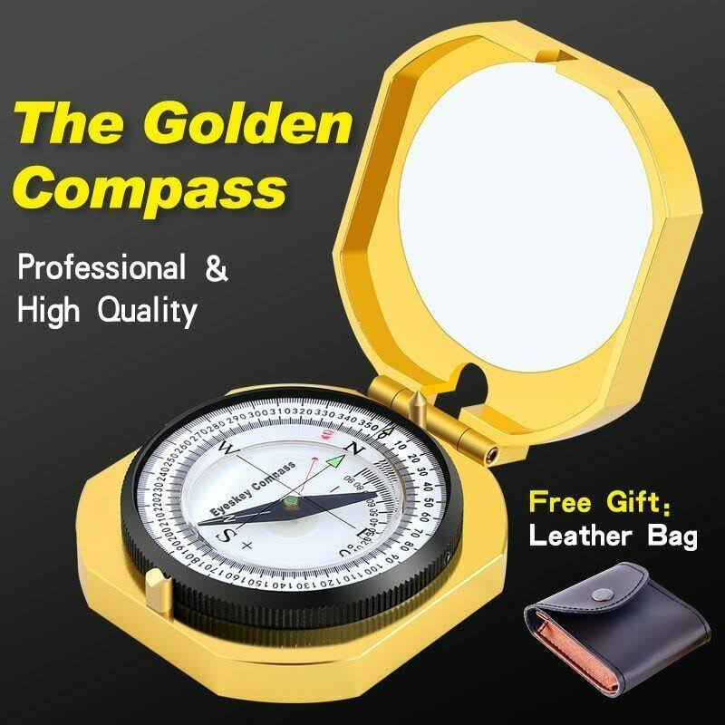 Golden Metal Pocket Compass H848643