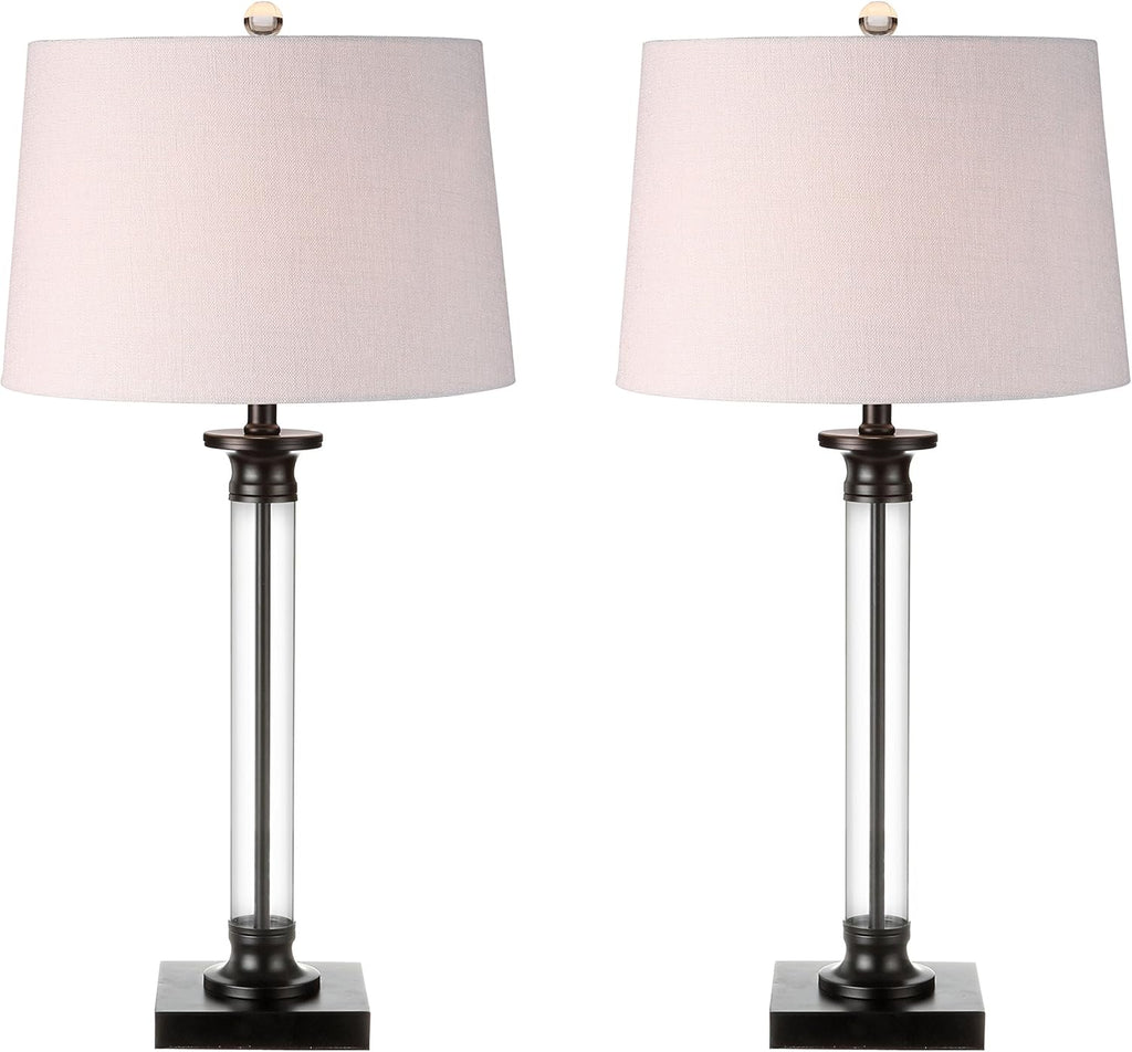 Black/Clear Glass and Metal LED Table Lamp Set of 2 J52494