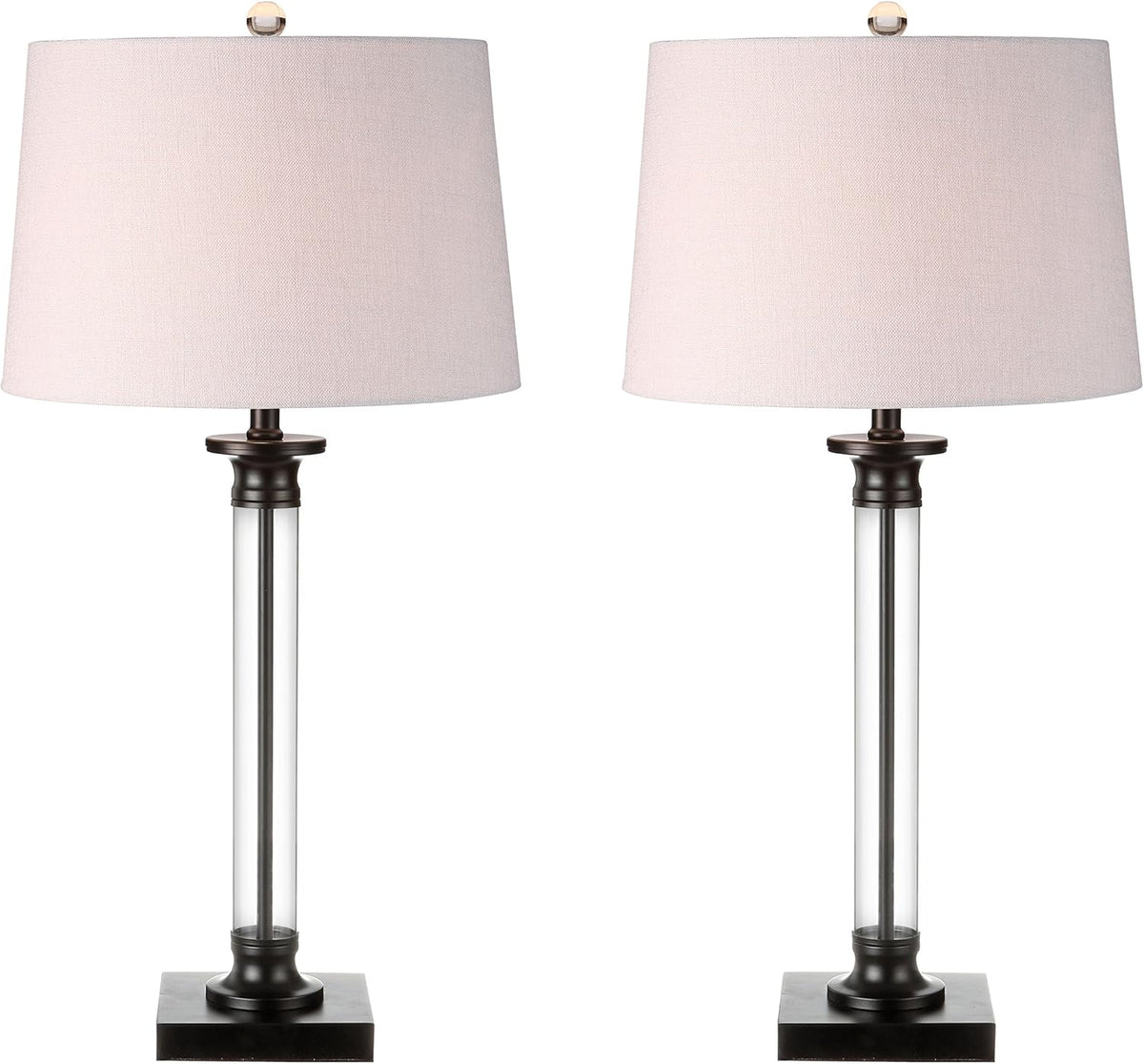 Black/Clear Glass and Metal LED Table Lamp Set of 2 J52494