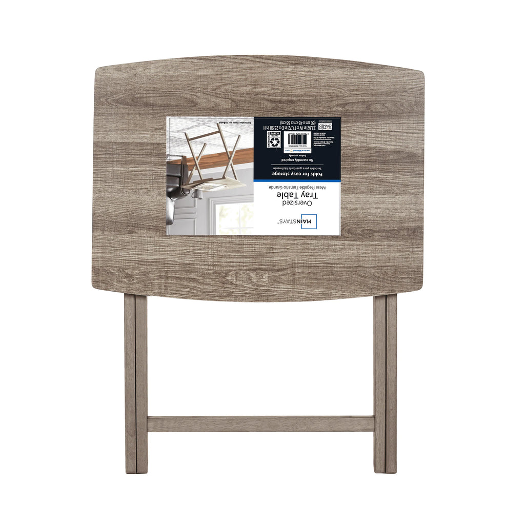 Oversized Single Folding Tray Table Rustic Gray B69531