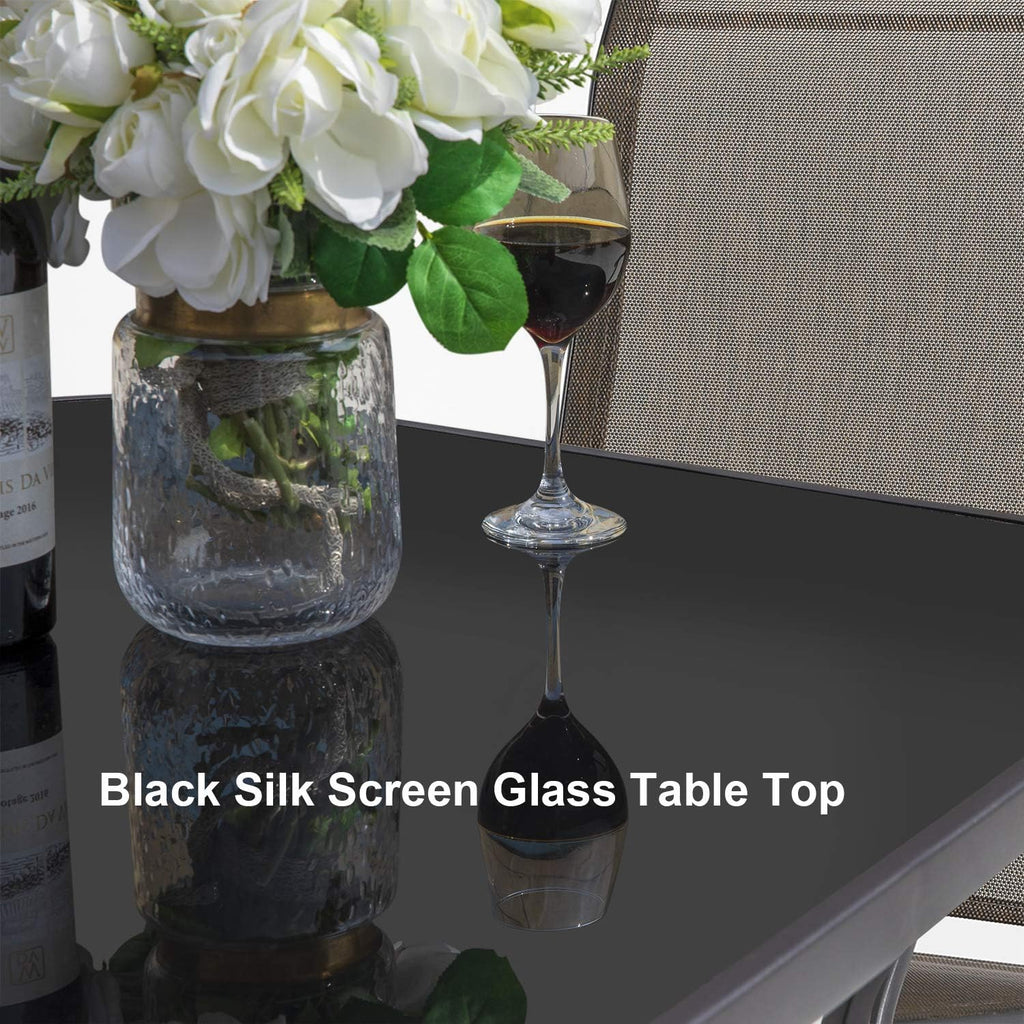 32 Inch Square Steel Frame Bar Height Bistro Table with Tempered Glass Table Top Black F361