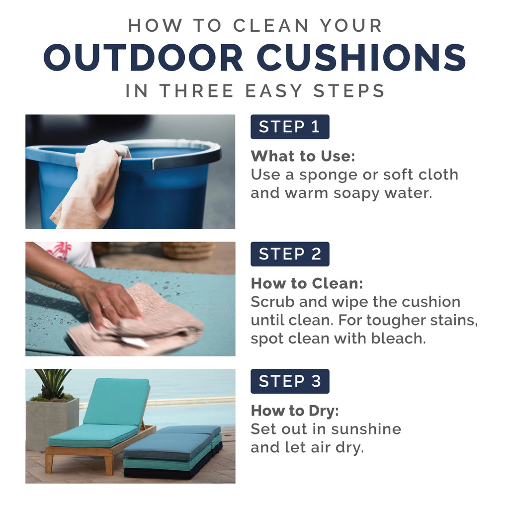 PolyFill Outdoor Deep Seating Cushion Set, 24 x 24, Water Repellant, Fade Resistant, Tufted F199