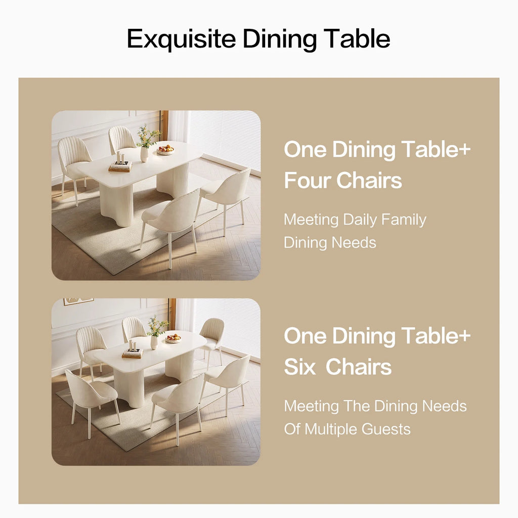 63'' Oval Dining Table Set of 7 with 6 Chairs J80944