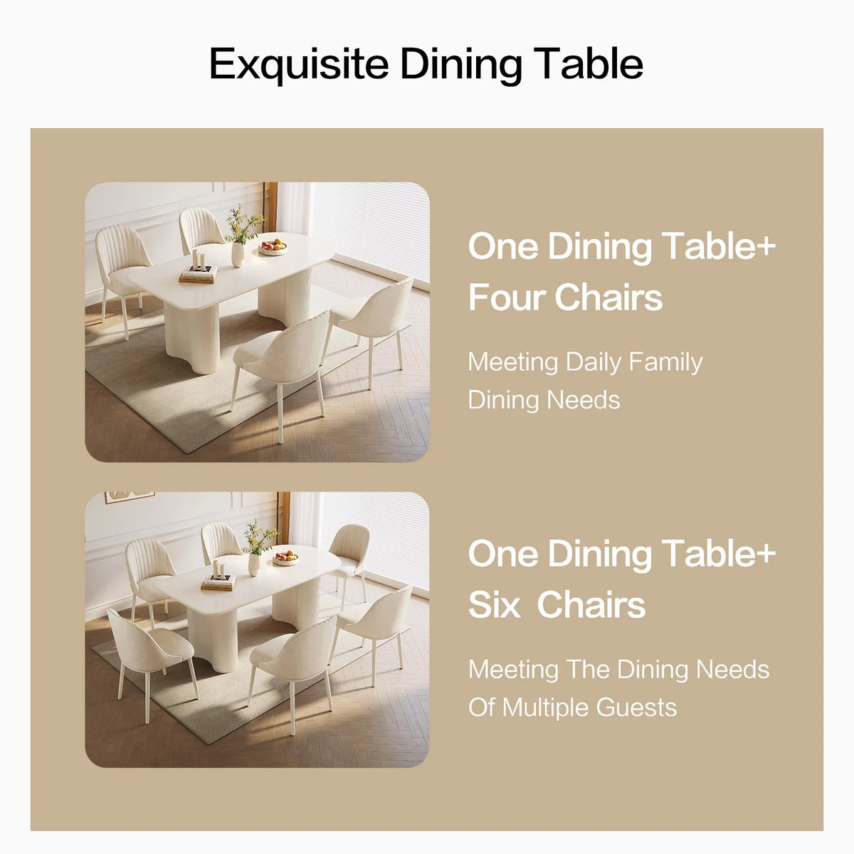 63'' Oval Dining Table Set of 7 with 6 Chairs J80944