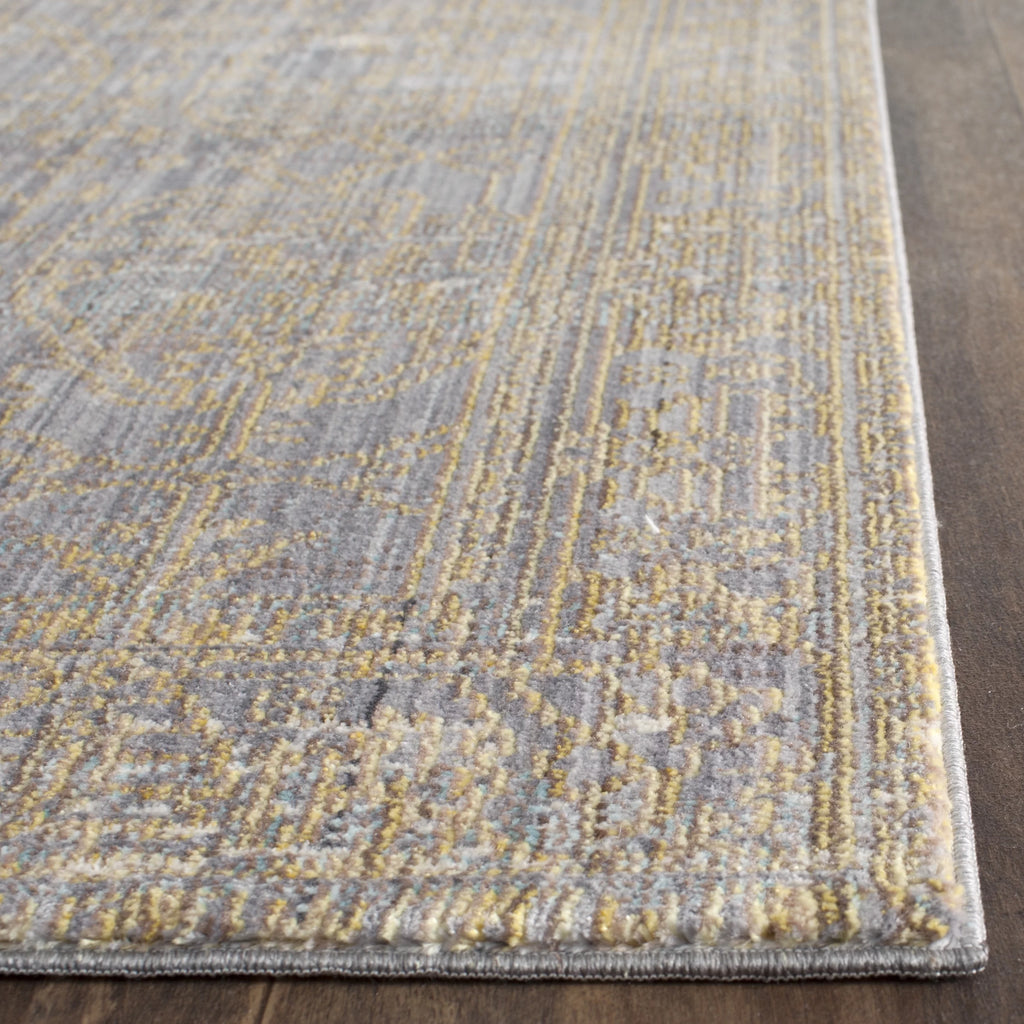 Grey/Gold Polyester Area Rug 3' x 5' S48060