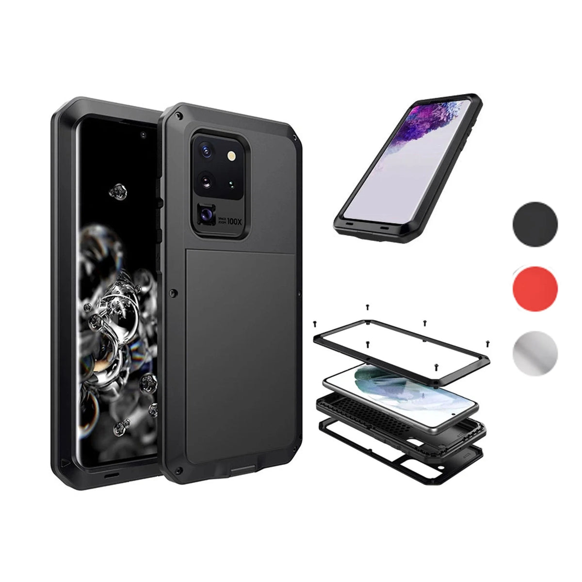 Samsung Galaxy S23 Plus Case Silver Heavy Duty Shockproof Rugged N8548