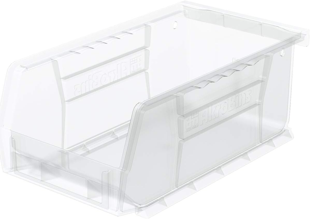 Plastic Storage Bin Hanging Stacking Containers, Black, 24-Pack M235