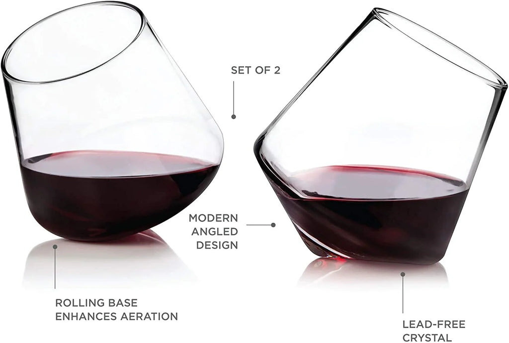 Crystal Clear Stemless Wine Glasses Set of 2 H836