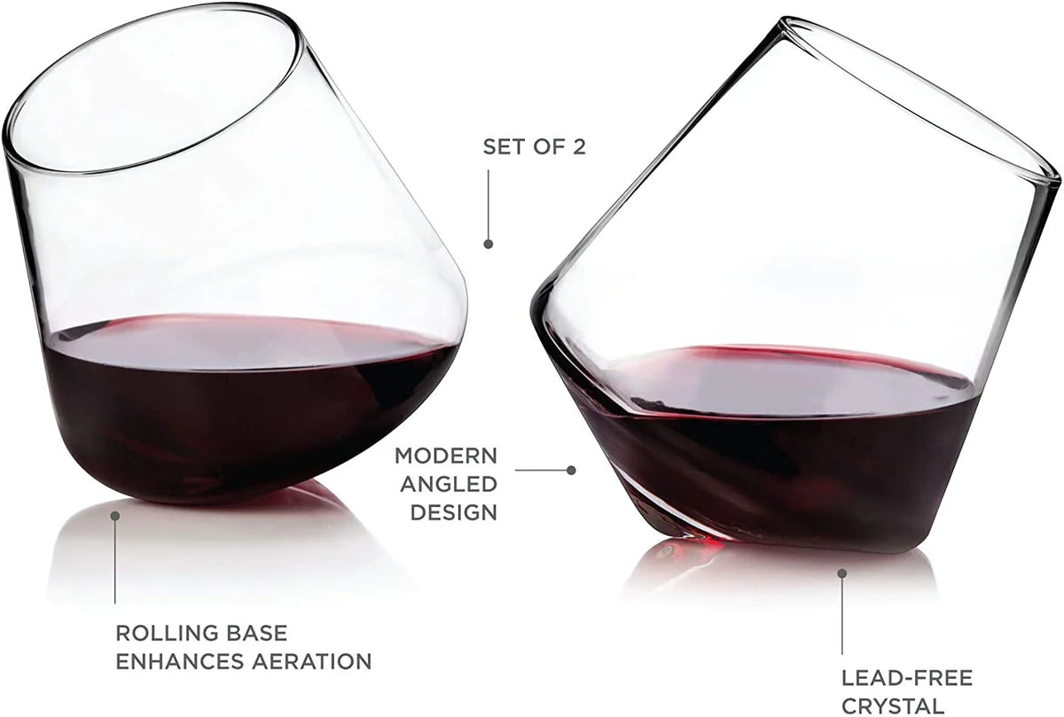 Crystal Clear Stemless Wine Glasses Set of 2 H836