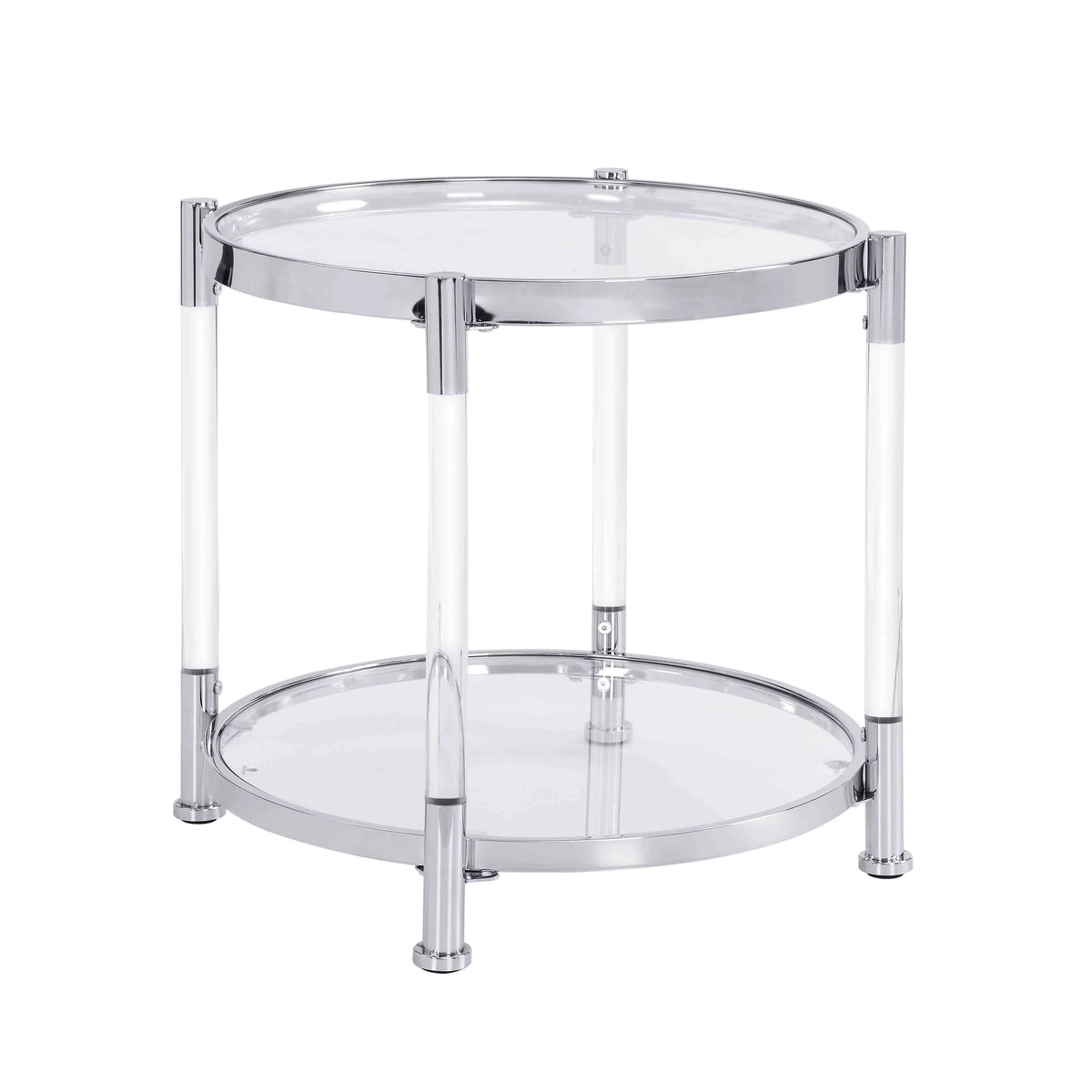 Contemporary Acrylic End Table with Tempered Glass Top B28939
