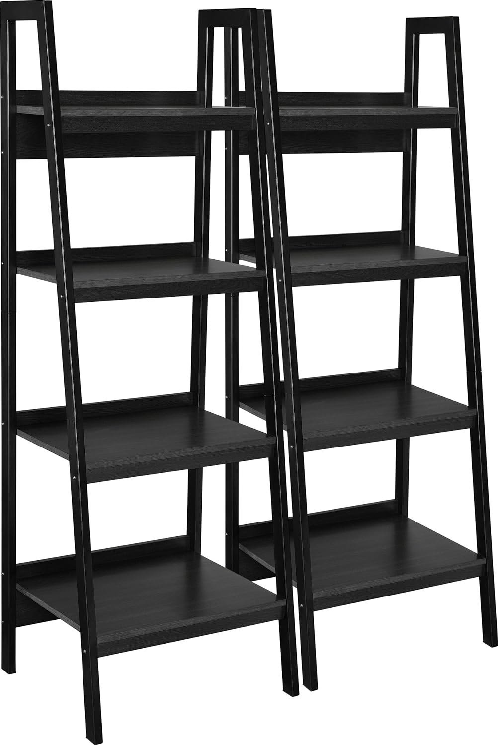 Black 4 Shelf Ladder Bookcase D743328