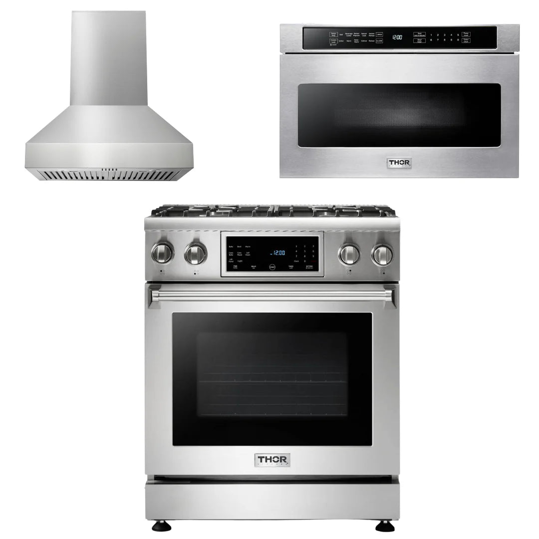 30 Gas Range, Range Hood, Microwave Z26231