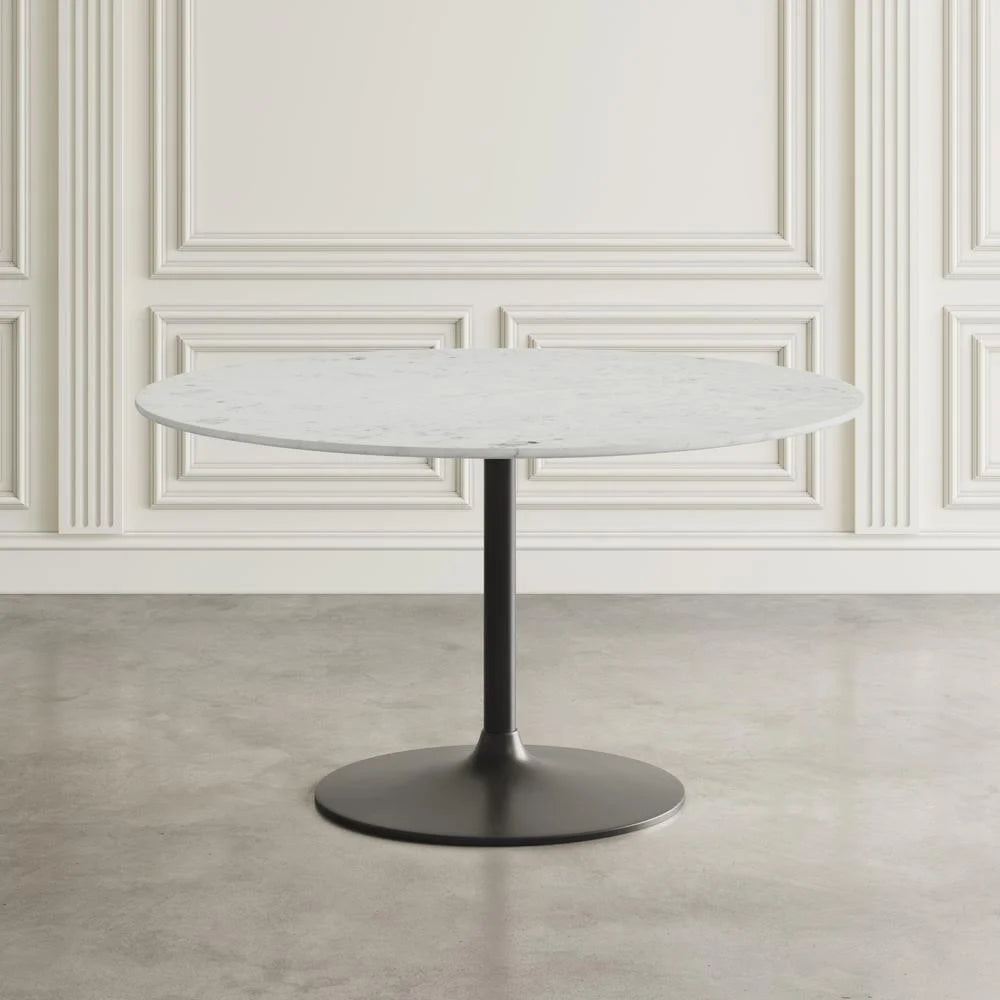 42" Round Marble Pedestal Dining Table S472