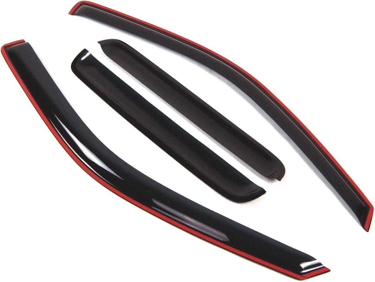 Dark Smoke 4 Pcs Set In-Channel Window Visor Rain Guard M6151
