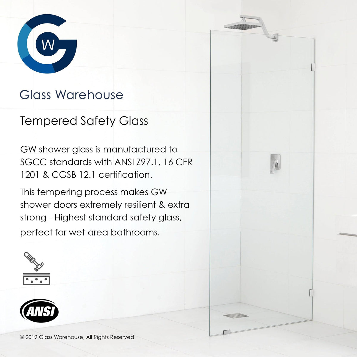 34x22 x 78x22 Frameless Shower Door R717041