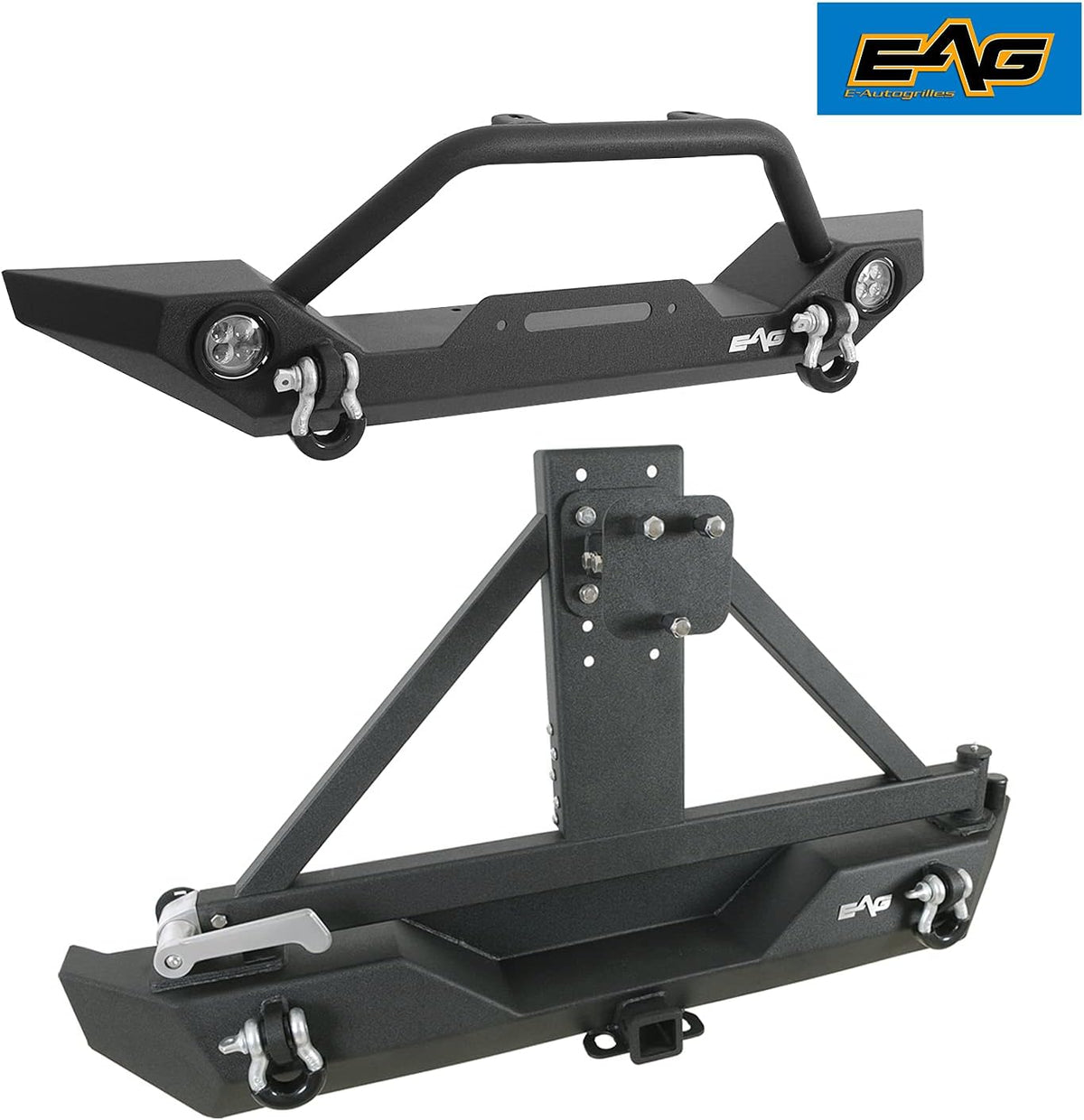 Front LED Bumper and Rear Bumper with Assembled Tire Carrier C2726