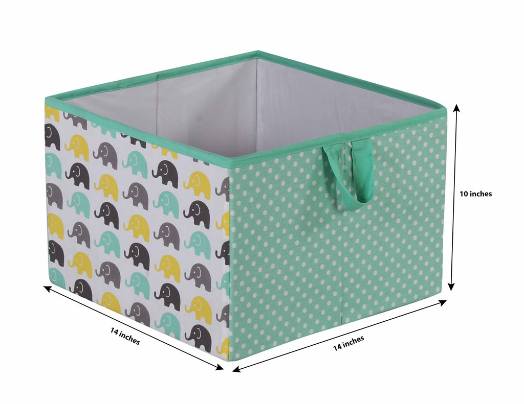 Mint/Yellow/Grey Hamper Cover with Wood Frame and Mesh Liner R474