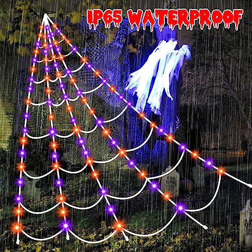 Purple & Orange Spiderweb Lights with 8 Lighting Modes X439