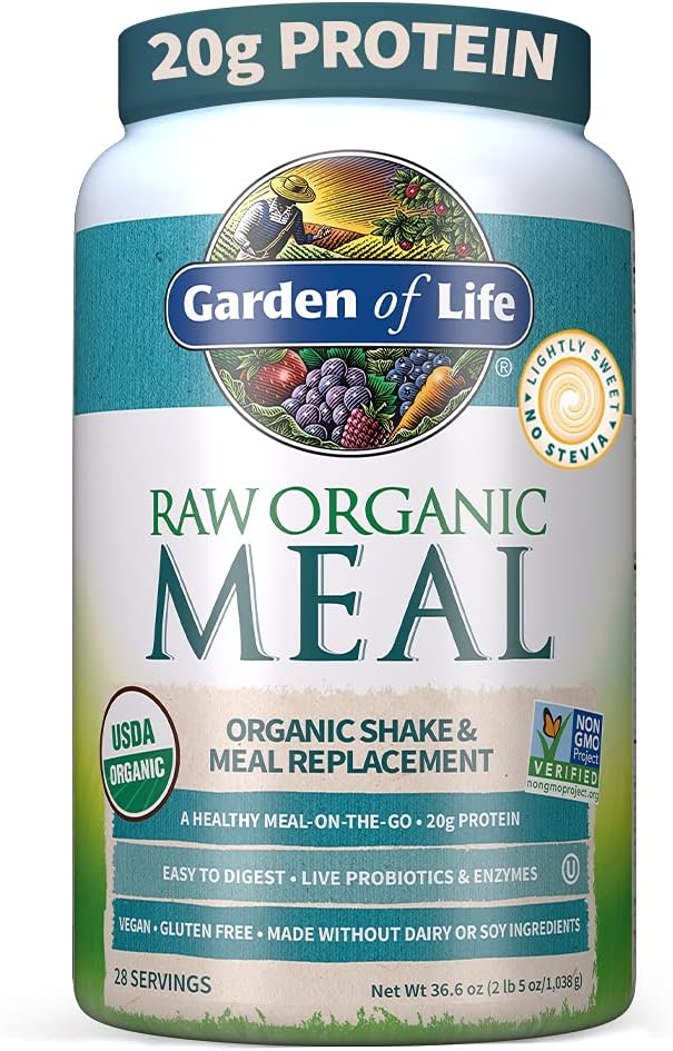 Organic Raw Plant Based Protein Powder, Lightly Sweet, Vegan, Gluten-Free, 36.6oz Pack of 2 W9881
