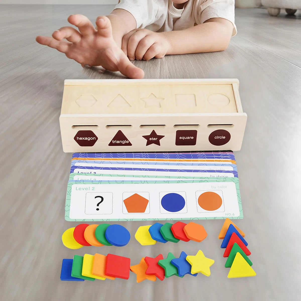 Montessori Geometric Matching Blocks Activity Toy G8693