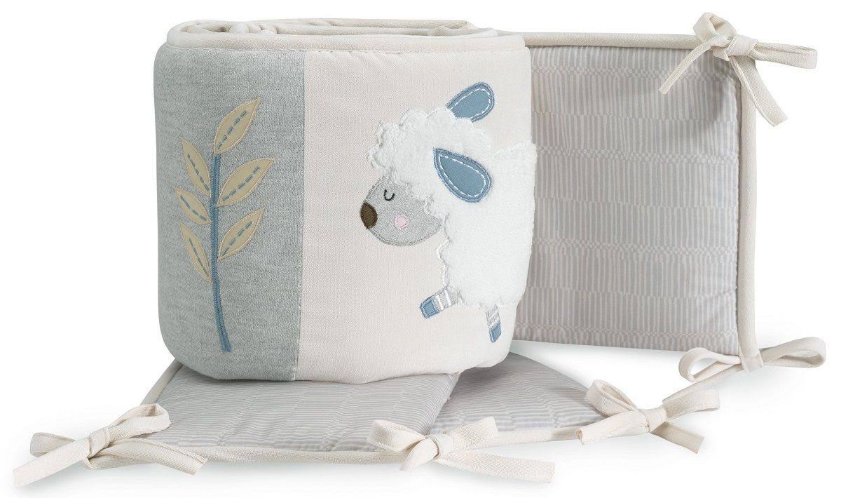 4-Piece Crib Bedding Set, Blue/Grey O87696