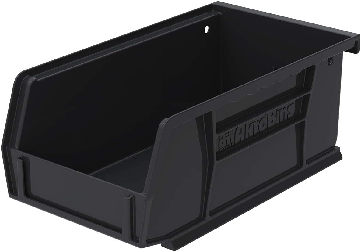 Plastic Storage Bin Hanging Stacking Containers, Black, 24-Pack M235