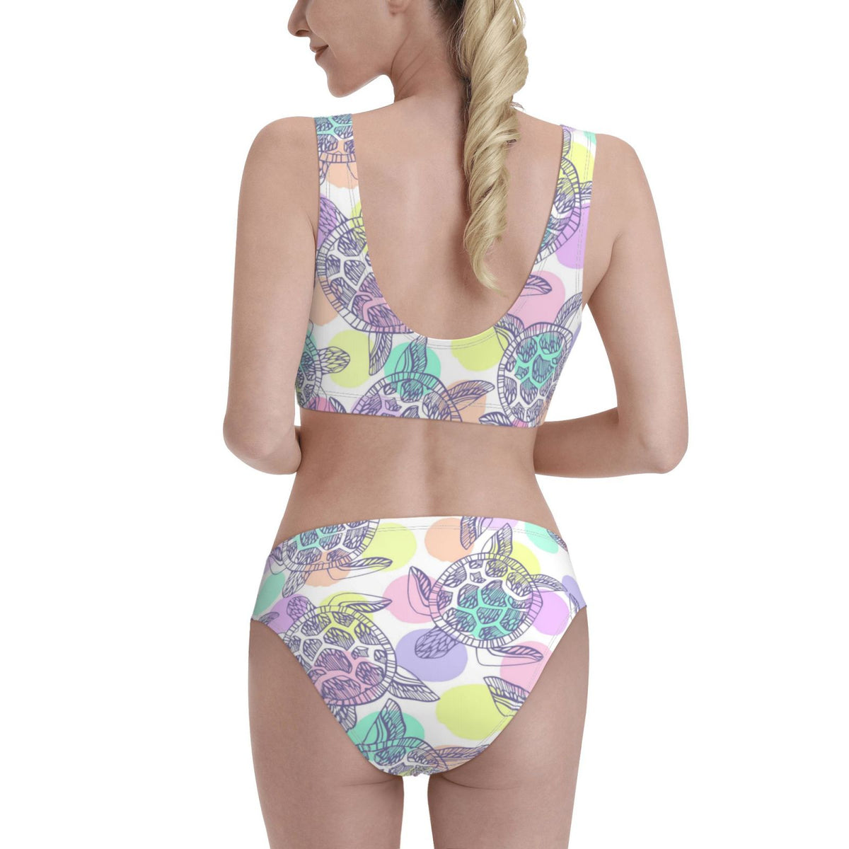 Sea Turtles Women'S Two Piece Bikini Swimsuit High Waisted W1945