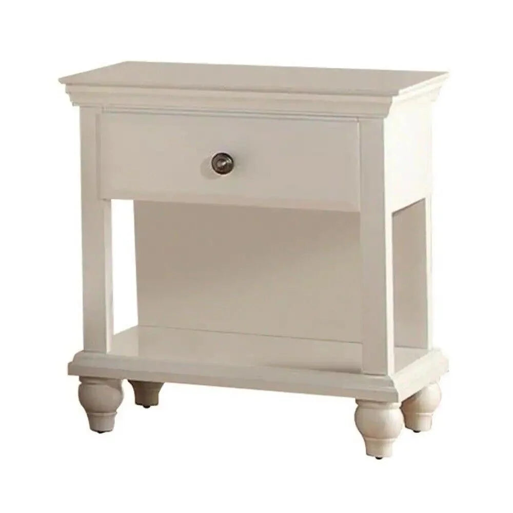 White Full Size 6pc Bedroom Furniture Set with Dresser Mirror Nightstand Chest and Tufted Headboard Q289684