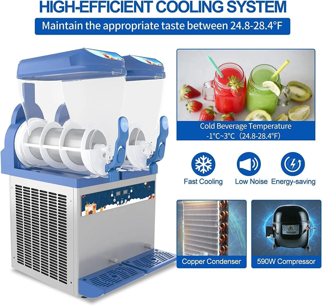 2 Tanks Stainless Steel Commercial Slushy Machine K373969