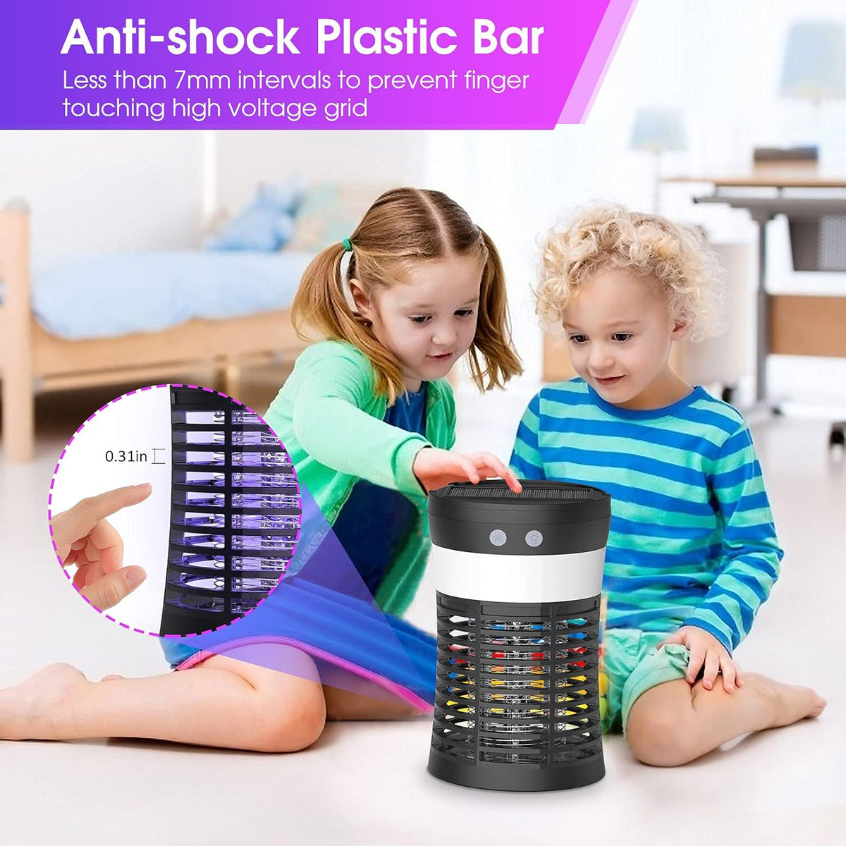 Solar Powered Electric Bug Zapper with Camping Lantern Z45782