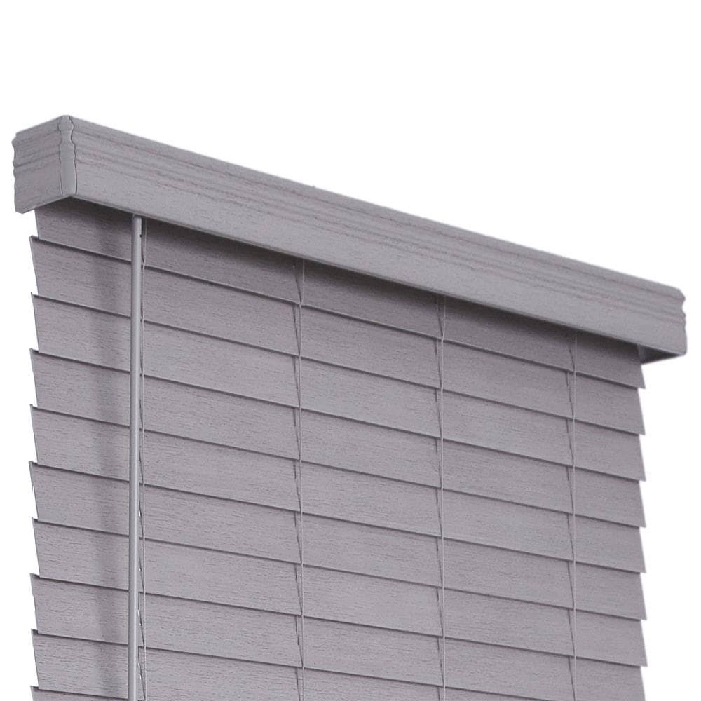 Cordless Gray Faux Wood Room Darkening Horizontal Blinds G324