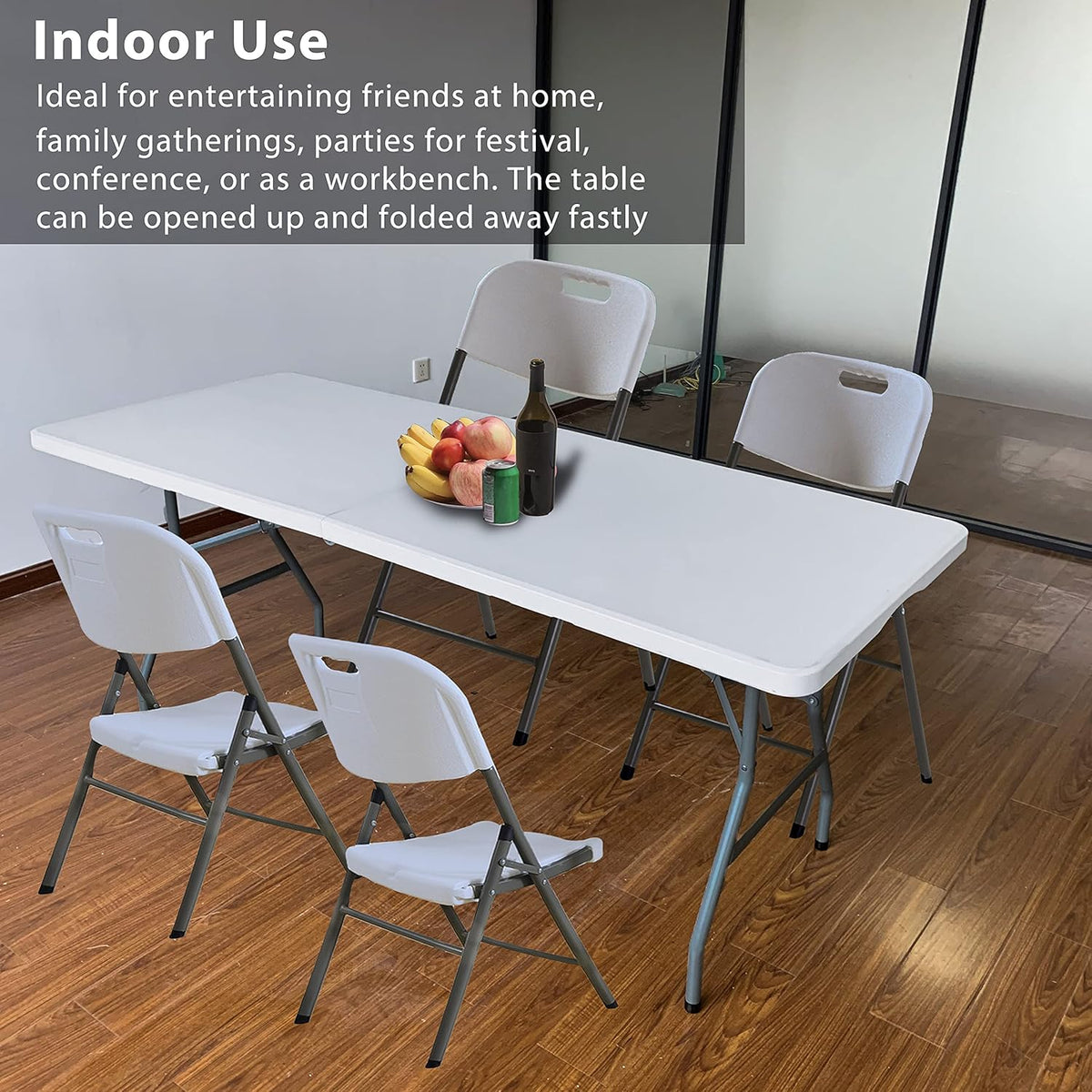 White 6ft Folding Plastic Utility Table R557