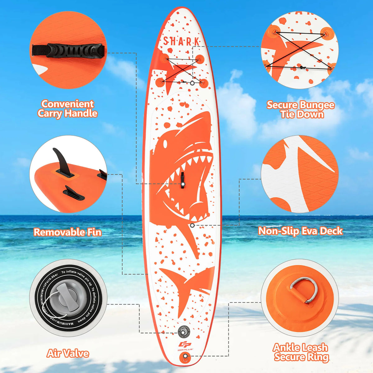 11' Inflatable Stand Up Paddle Board Q512938