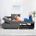 Black Convertible Sofa Bed Chair with 2 Pillows R949855