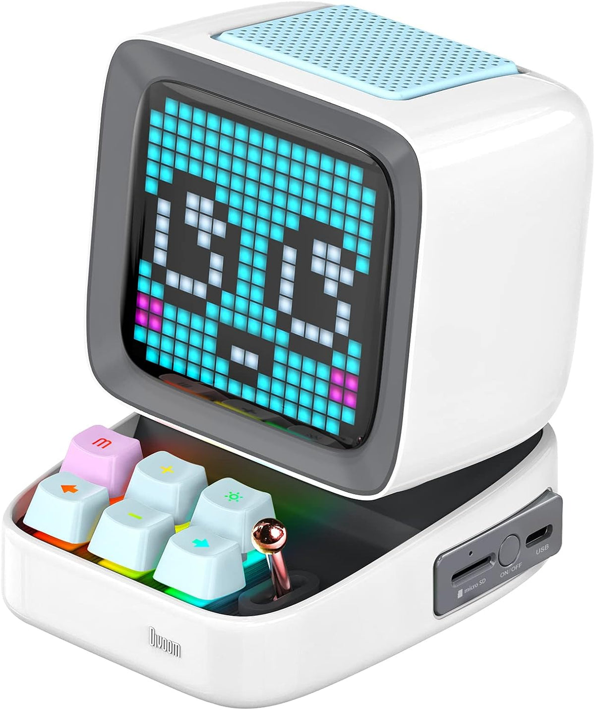 Blue Retro Pixel Art Bluetooth Speaker with 16X16 LED Screen D42734