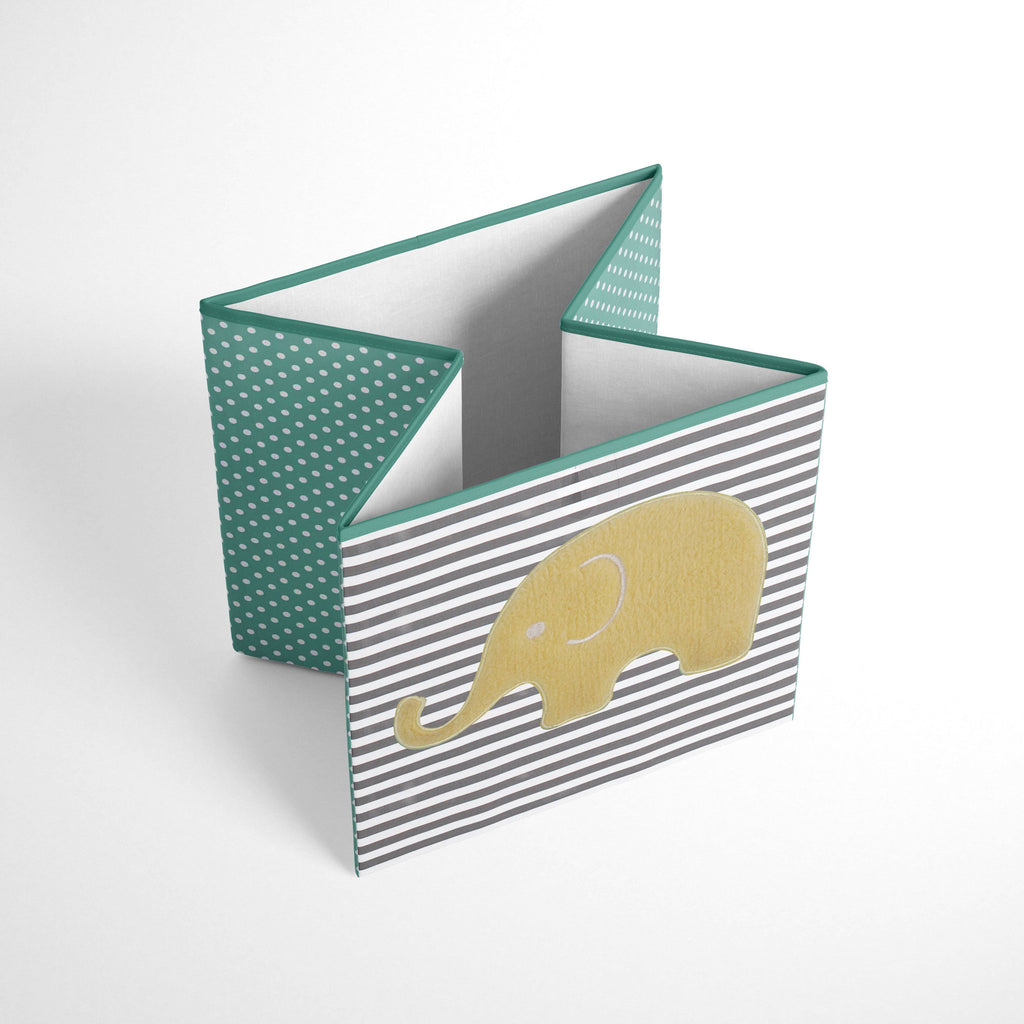 Mint/Yellow/Grey Hamper Cover with Wood Frame and Mesh Liner R474