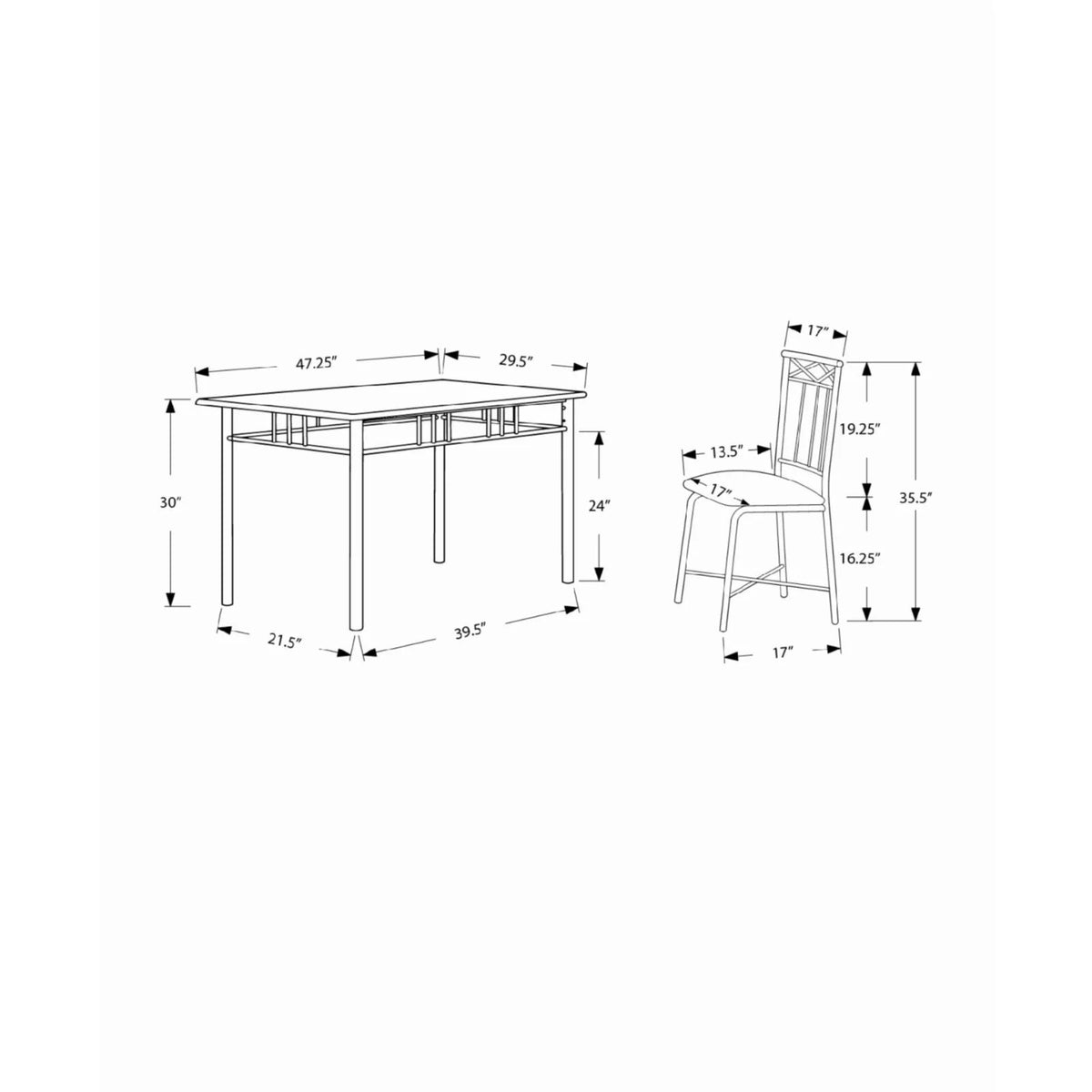 5-Pieces Cappuccino Marble Dining Set L928387