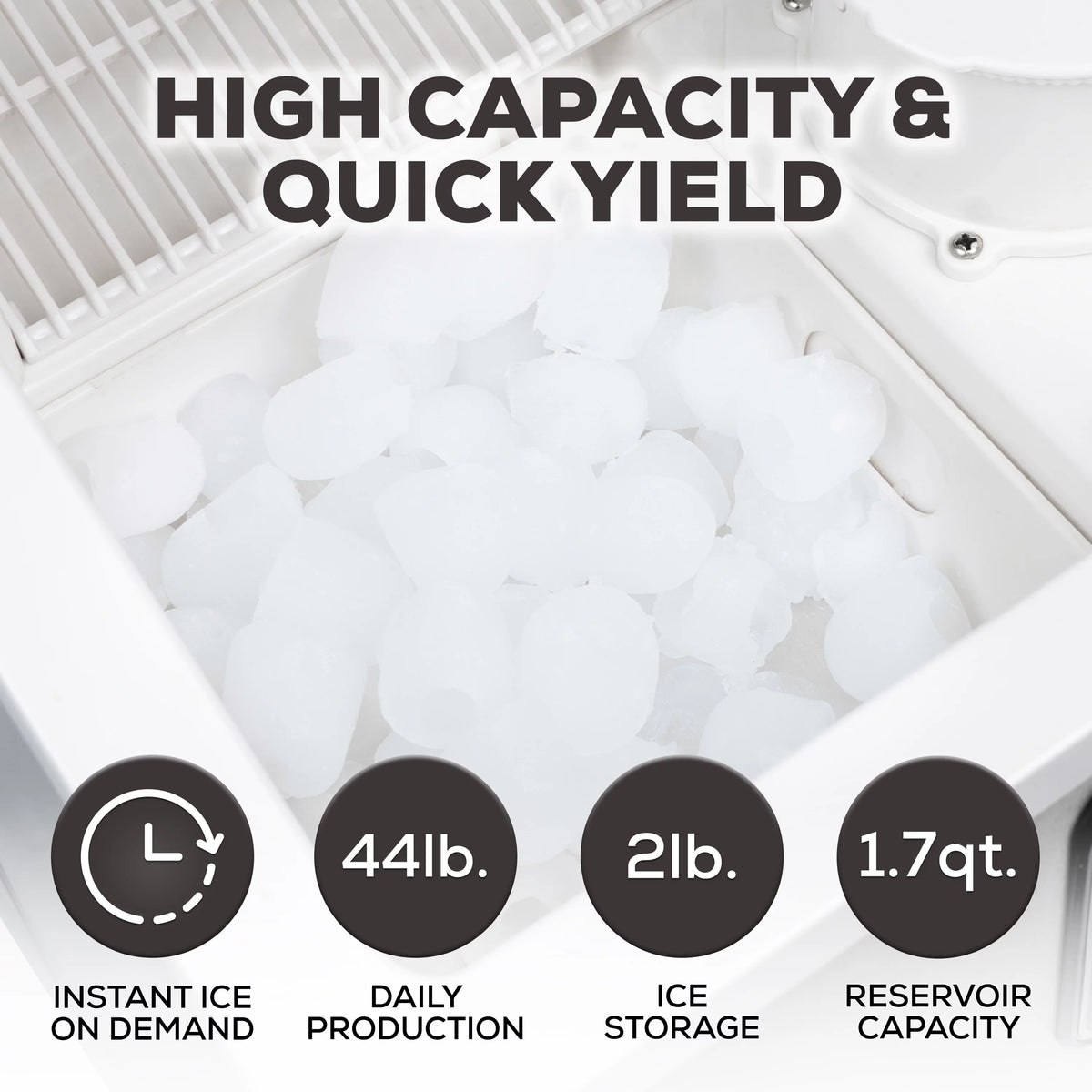 44 lb Stainless Steel Ice Maker and Ice Shaver W860545