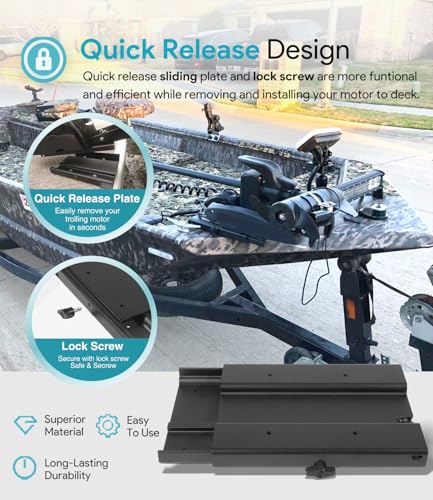 Black Aluminum Trolling Motor Quick Release Bracket W715823
