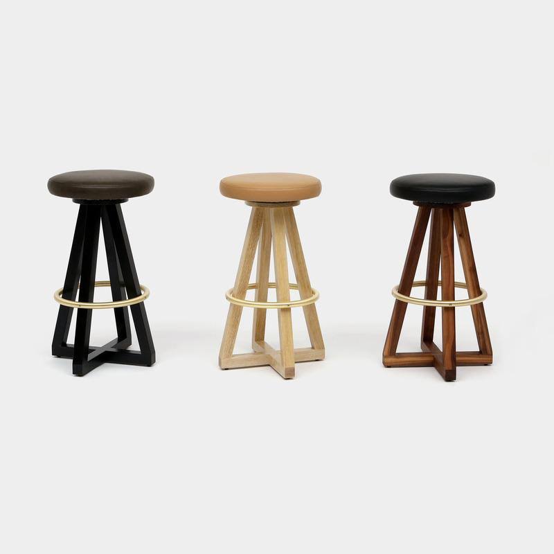Black Oak Night Blackened Steel Stool S316841