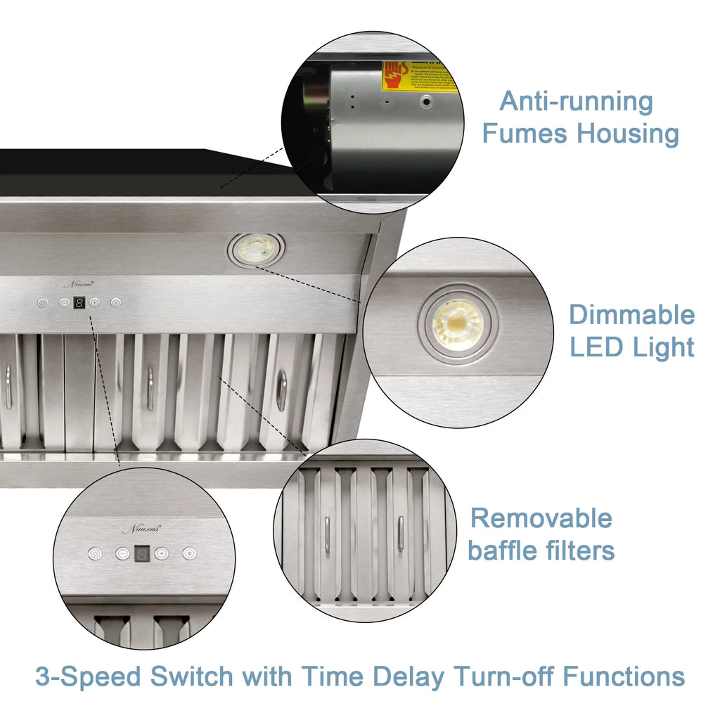 30 Inch Stainless Steel Ducted Insert Range Hood E424